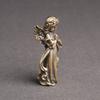 Brass Guardian Angel Fairy Garden Decoration Cupid Metal Figurine Desk Decoration Statue Bronze Carving Decoration Crafts