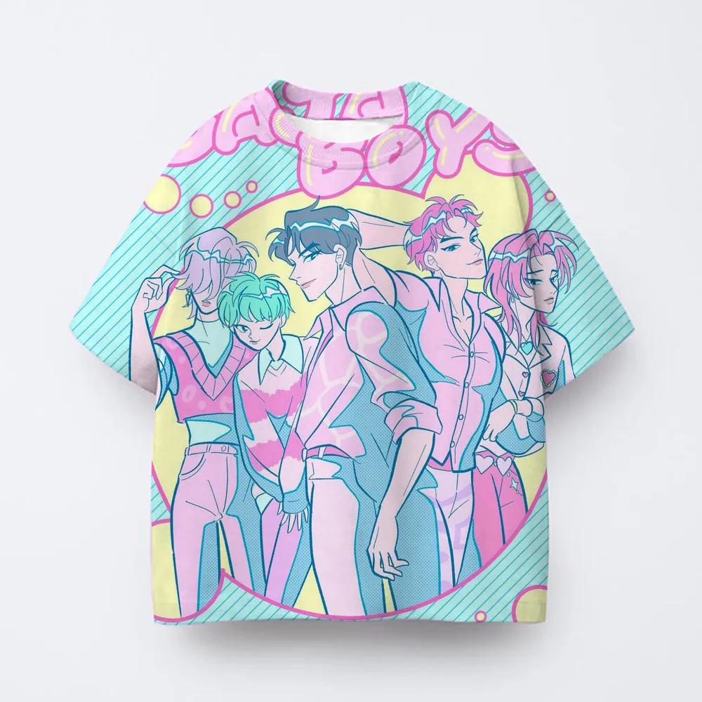 Casual Comfort Short Sleeve Crew Neck Top Fashion Cartoon Printed T-Shirt Girls