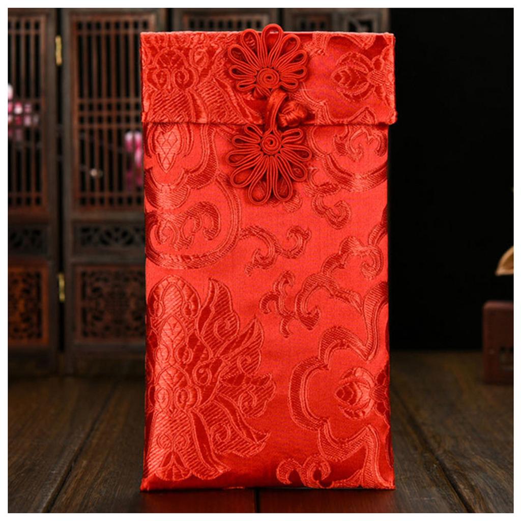 Chinese Brocade Red Envelope Bag Spring Festival Luck Red Packets Bag 2026 New Year Decoration For Chinese Wedding Birthday