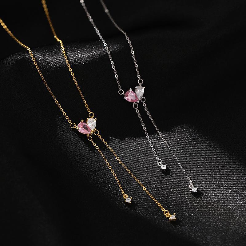 Banyan Tree S925 Silver Simple Heart Tassel Necklace - Women's Luxury Clavicle Chain Trend
