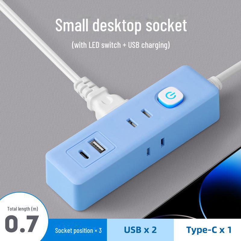 Dual Plug Socket with USB Ports - Two-Pin Extension Board