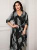 Chic Bohemian Plus Size Slimming Knit Mesh Dress - French Korean Resort Style