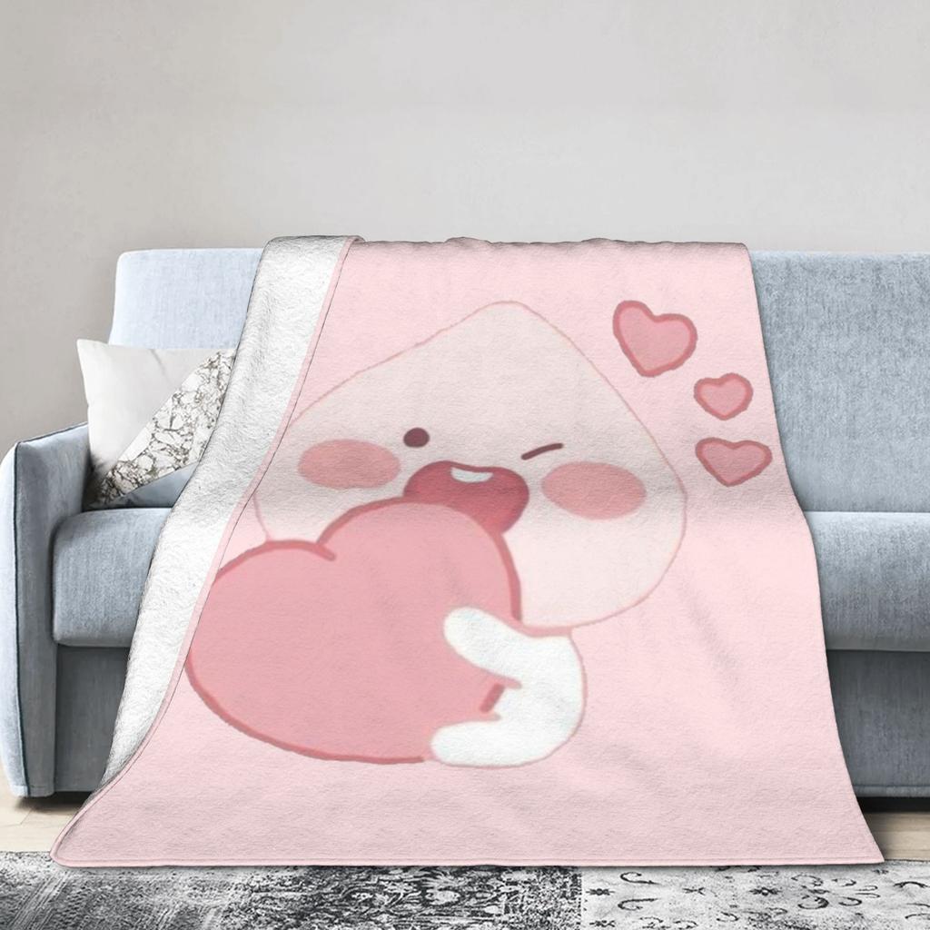Apeach Flannel Blankets K-Kakaos F-Friends Awesome Throw Blanket for Home Hotel Sofa 200x150cm Plush Thin Quilt,