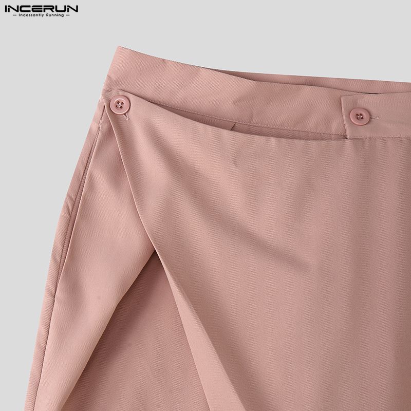 INCERUN 2PCS Men Sleeveless Cropped Tank Tops and Straight Trousers Pants Sets Outfits