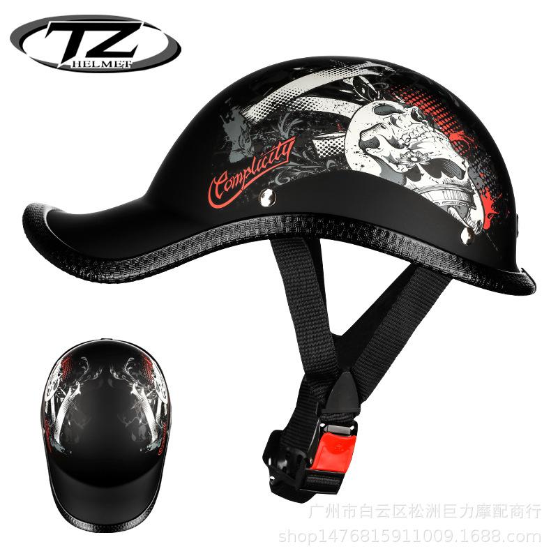 Electric Helmet Baseball Cap Universal Half Helmet Personality Four Seasons Lightweight Breathable Helmet Retro Cock Helmet