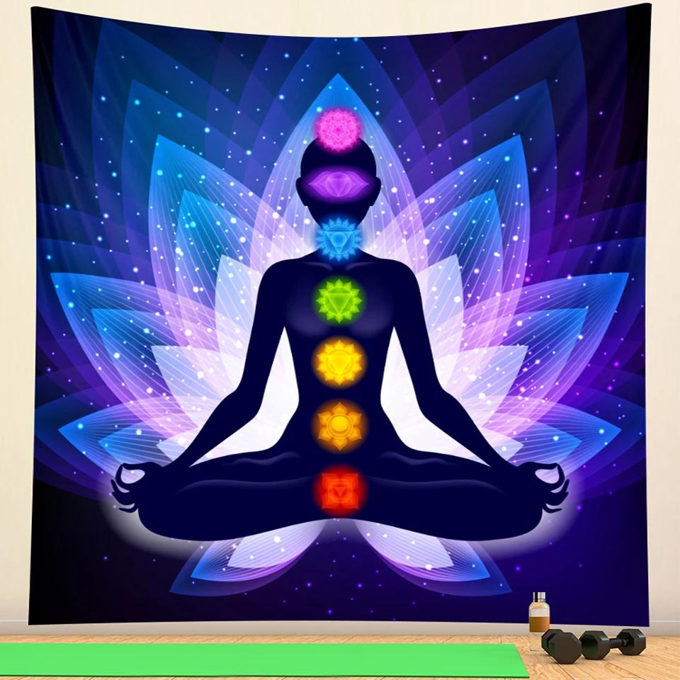 VIKAMA Sacred Space Collection Chakra and Buddha Mandala Yoga Mats and Wall Hangings Meditation Spiritual Gifts