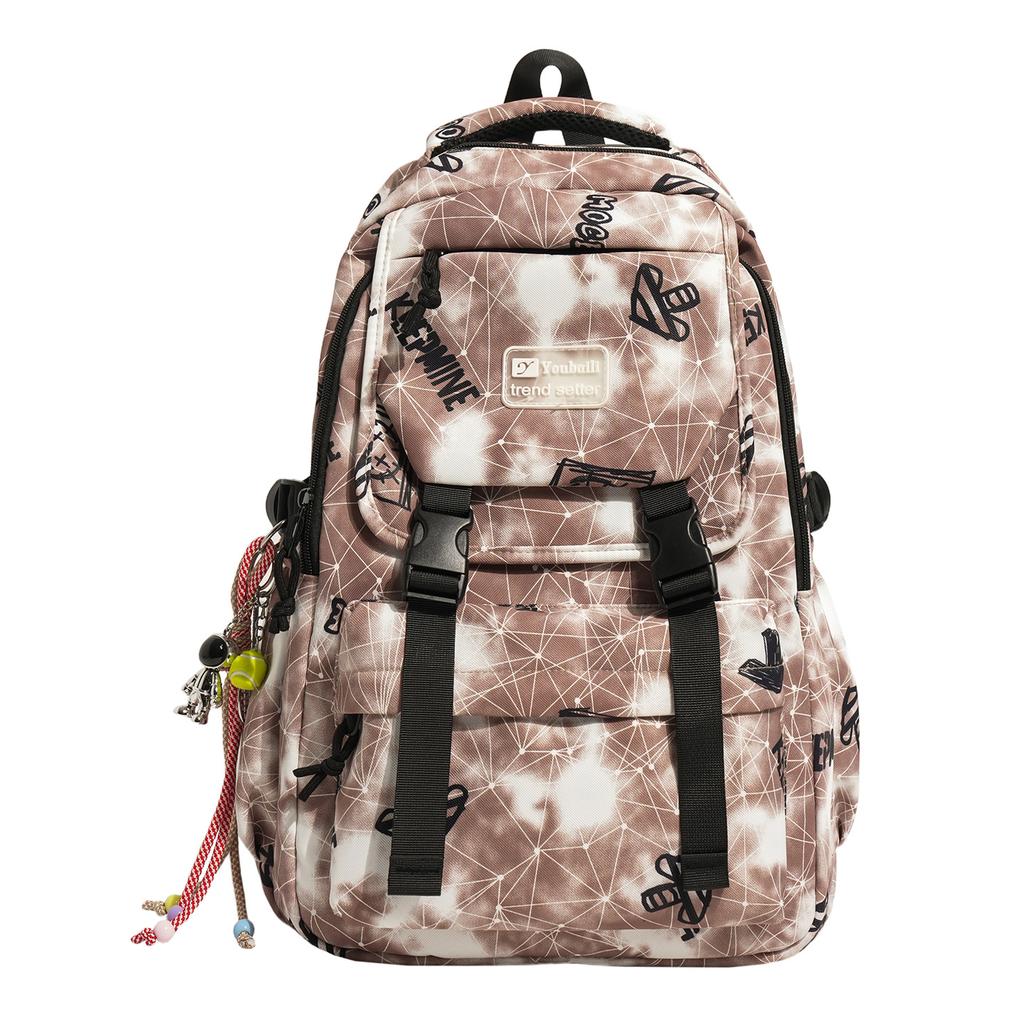 Schoolbag Korean Trend Backpack Personality Foreign Style Junior High School Student Schoolbag Lightweight Travel Backpack Large Capacity Backpack