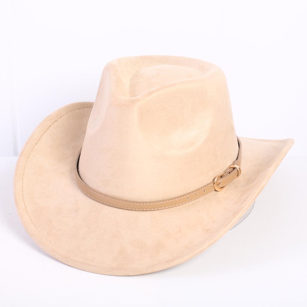 Popular European and American classic suede western cowboy hat men's and women's fashion LO style peach heart cowboy hat