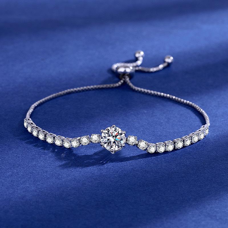 Zwei Karat Prinzessschliff Simulierter Moissanit Armband - Vielseitiger Damen-Beadschmuck