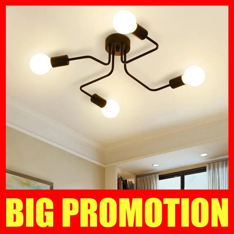 

Ретро-лофт, скандинавские трубы, кованые потолочные светильники, потолочный светильник из железа для гостиной, спальни, винтажные потолочные светильники No light bulb