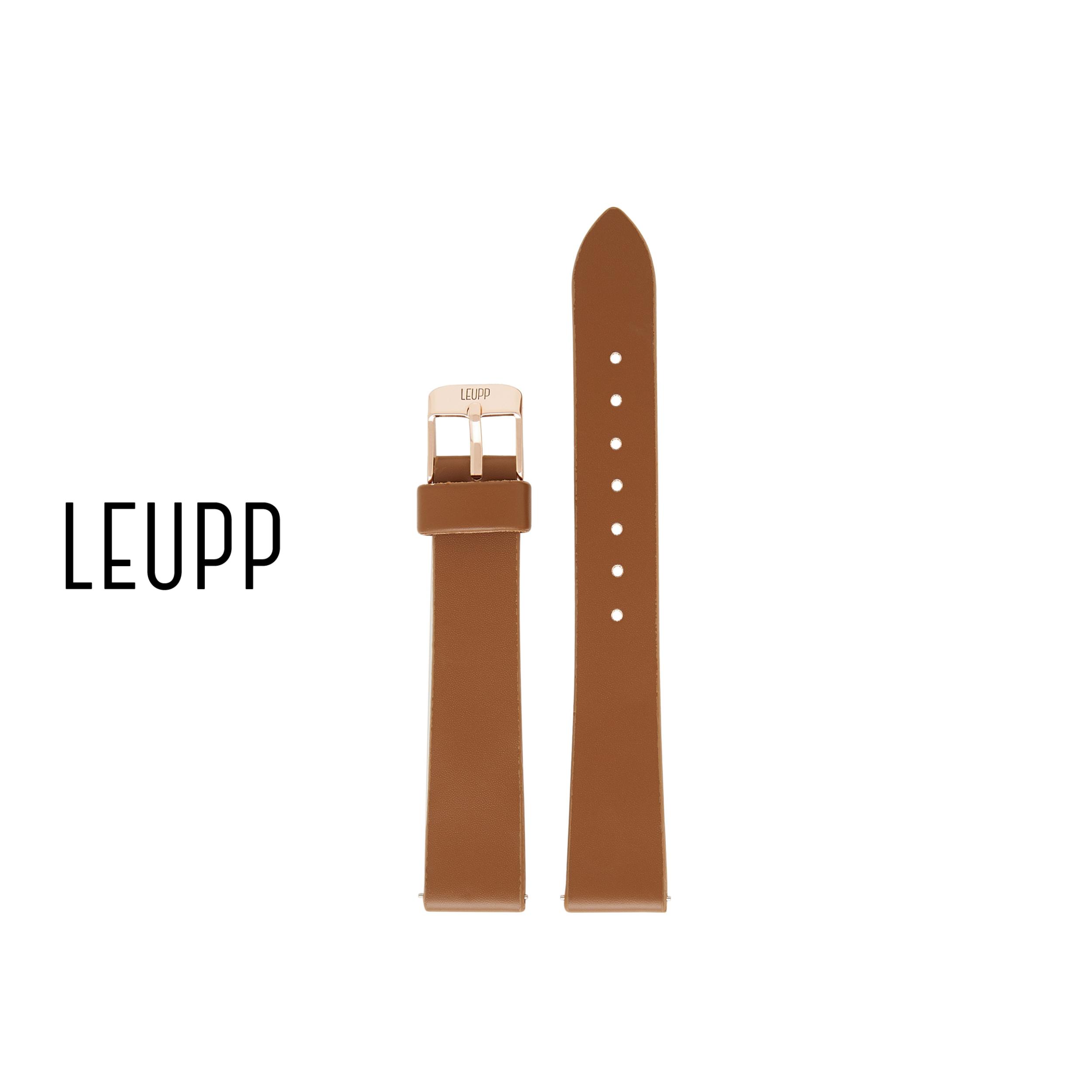 LEUPP Caramel/Rose Gold Watch Strap, 16mm