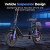 AOVOPRO ESBSXLX Dual Suspension 500W 14 Inch Commuter Electric Scooter 10.4Ah with Seat & Carry Box for Adult-Up To 27 Miles