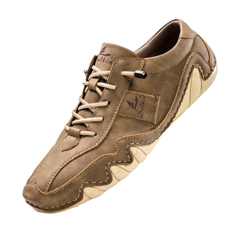 Hoge Heren Casual Schoenen Ronde Neus Platte Zool Instappers Comfortabel Lopen Dagelijks Gebruik