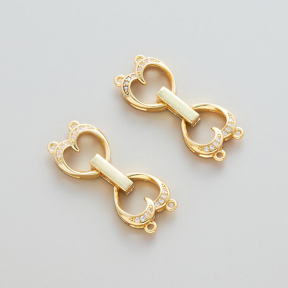 18K Gold-Plated Copper Pearl Necklace Clasp with Strong Color Retention - DIY Jewelry Accessory.