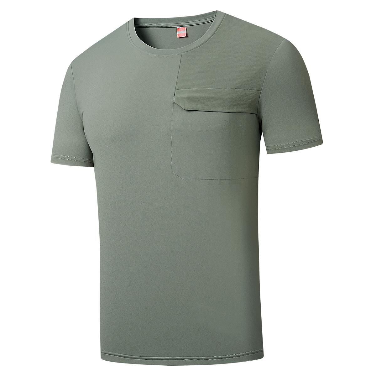 Quick-drying Ice Silk T-shirt Men s Fitness Sports Short-sleeved Seamless Round Neck Short-sleeved Top 2XL зелёный