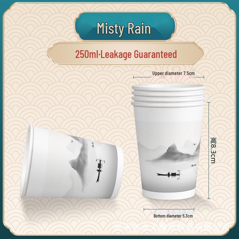 Durable Thickened White Disposable Paper Cups for Home, Office, and Coffee Use