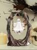 Halloween Swing Ghost Ornament Funny Tree Hanging Ornaments White Ghost Swing Decorations for Desktop Bookshelf