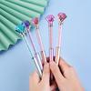 Imitation Metal Crystal Gem Glitter Pen with Large Diamond Bead