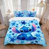 Stitch'S Starry Adventure Print 3Pcs Bedding Setduvet Cover With 2 Bedropillowcase Home Birthday Gift
