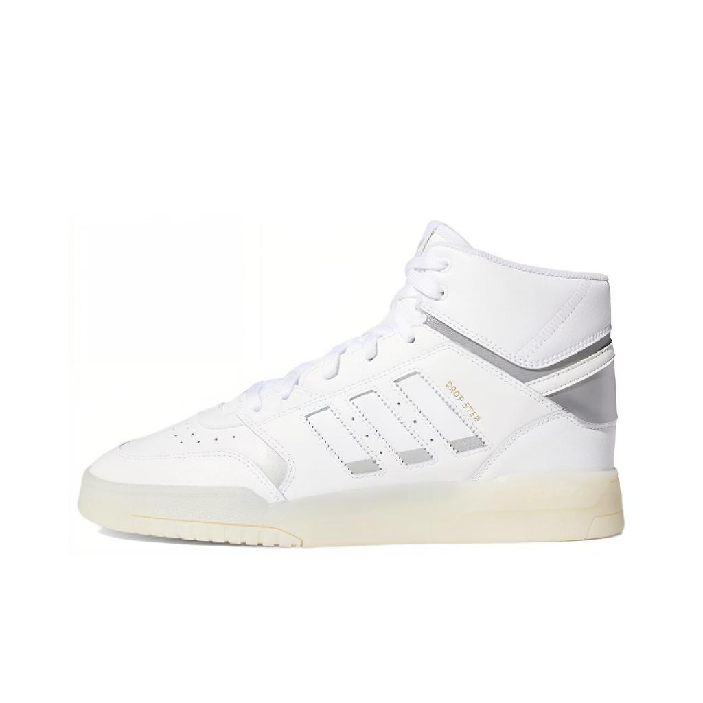 adidas Originals Drop Step Syntetyczna Skóra Trwałe Oddychające Sneakersy za Kostkę Unisex Sneakersy Białe EF7140