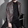 Men S Casual Loose Pu Leather Jacket Turn Down Collar
