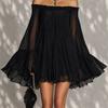 Independence War French Atmosphere Off-the-shoulder Lotus Leaf Sleeves Pleated One-word Shoulder Chiffon Sexy Dress
