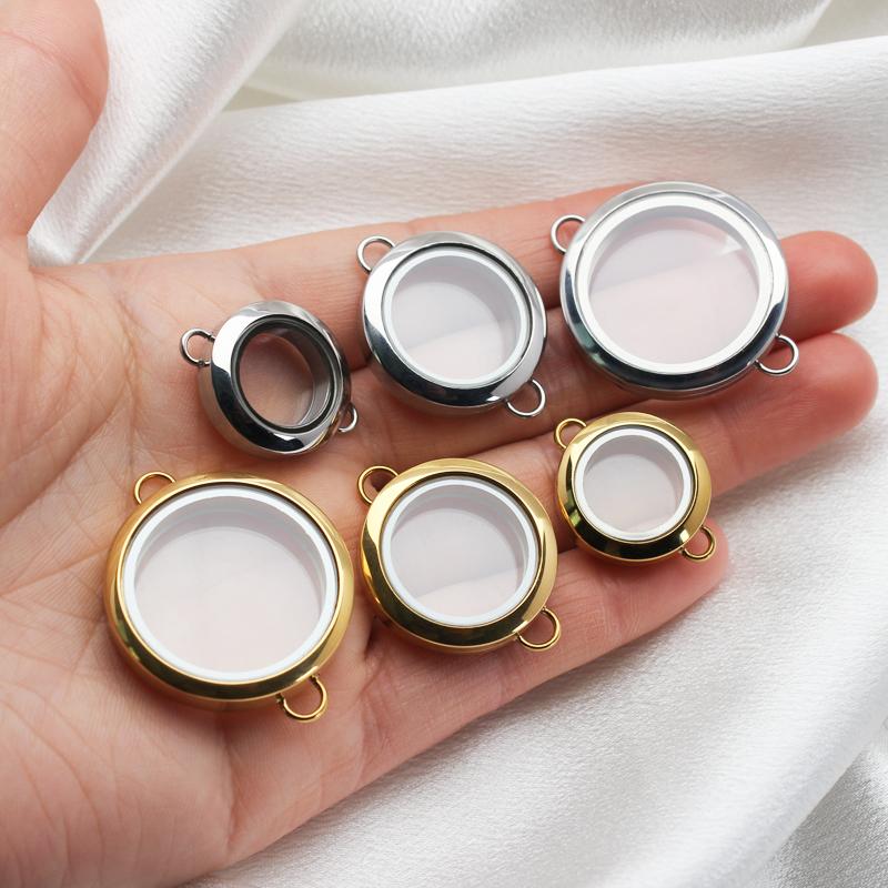 10pcs Gold/Sliver Color Floating Charms Living Memory Locket Medallion Stainless Steel Jewelry Women Bracelet Making Accessories