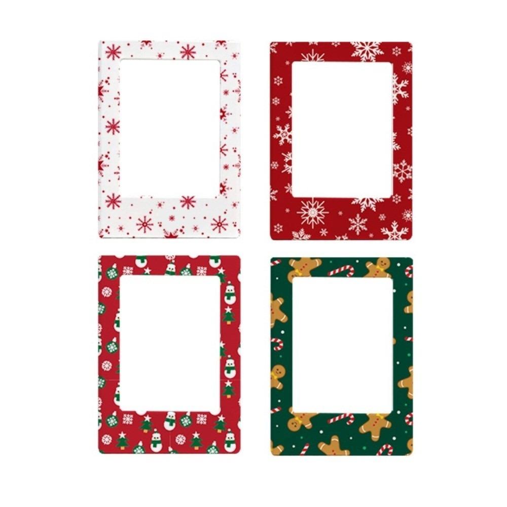 4Pcs Plastic Mini Magnetic Picture Frame Snowflake Refrigerator Picture Holder  for Polaroid Photo