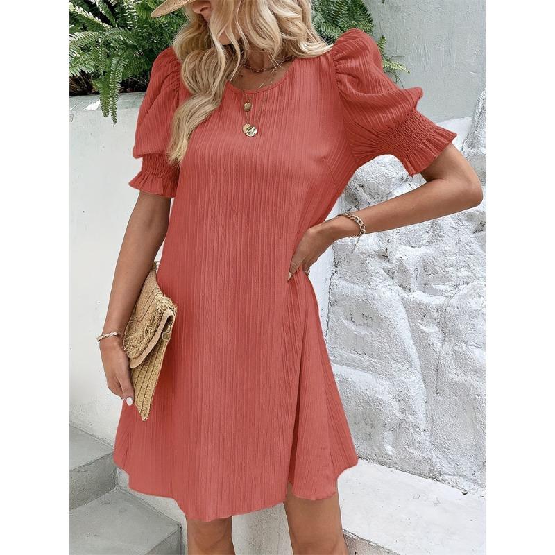 

Женские летние жаккардовые полосатые короткие платья трапециевидной формы с короткими рукавами и короткими рукавами XL