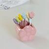 Multi-functional Ceramic Fruit Forks Receipt Jar Creative with Storage Can Flower Fruit Fork Set Cartoon Home Decoration