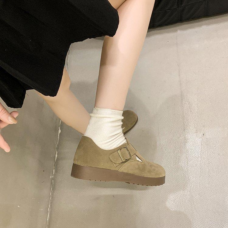Cowhide Version 2025 New Autumn Flat-bottomed Boken Shoes Women's All-inclusive One-pedal Doudou Shoes Single Shoes Soft-soled Shoes Summer