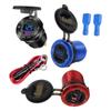 Panel Charger Outlet for Vehicle Use with USB C, USB A, Cover Lid, Front Readout, 12V To 24V Interior Input Body