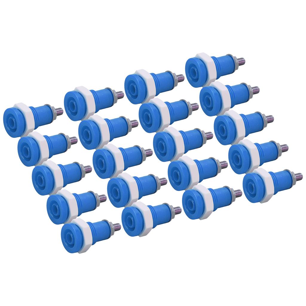 20Pcs Banana Socket 4mm Good Transmission Extensive Use Excellent Manufacture Electrical Connection AccessoriesBlue