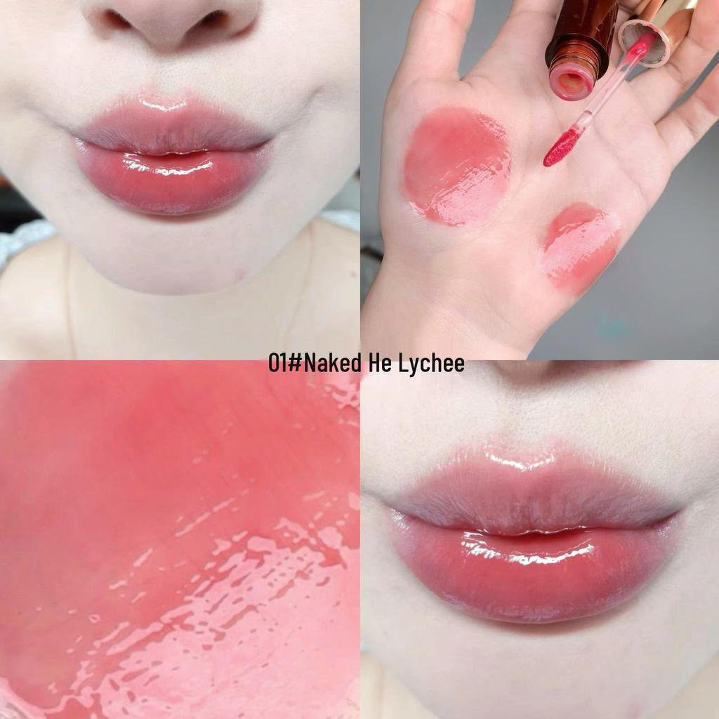 Pure & Sexy Retro Clear Lip Gloss - Yellow Skin, Glassy Faux Nude, Whitening Lip Glaze for Students