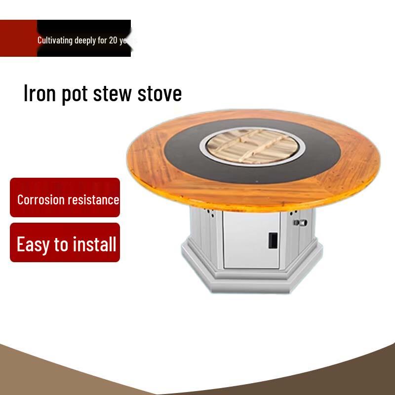 Commercial Stainless Steel Gas Stove Table for Iron Pot Stew