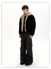 Men's Retro Cotton Jacket with Fur Collar, Golden Eagle Design - Thick, Warm, Versatile, and Trendy Winter Outerwear.