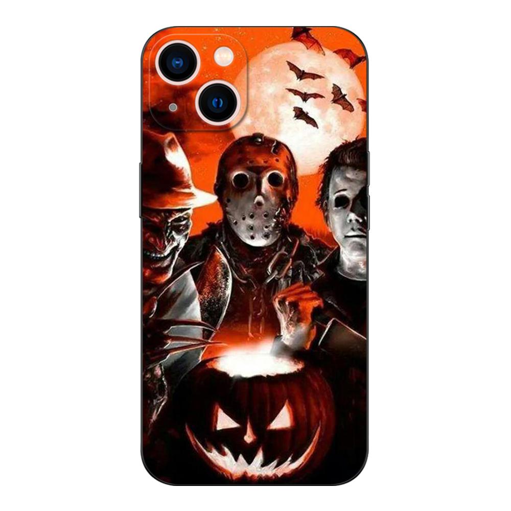 Capa preta de tpu para iphone 5 5s se 2020 6 6s 7 8 plus x 10 XR XS 11 12 13 mini pro MAX capa traseira Horror Movie