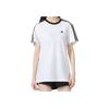 Adidas Logo Print Striped Crew Neck Pullover Short Sleeve T-Shirt Women Tops White H10201