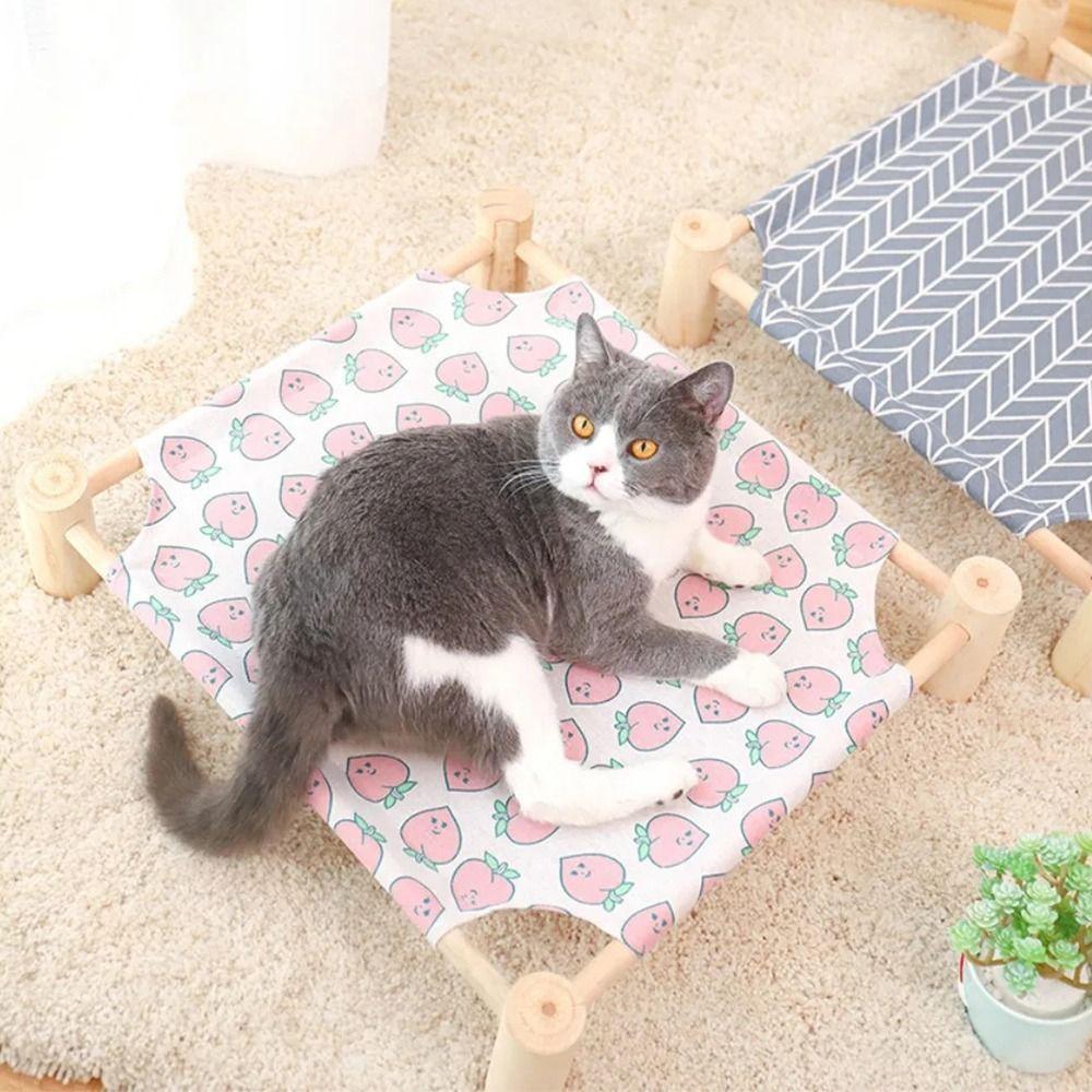 Detachable Kitten Sleeping Bed Wood Cat Bed Multipurpose Pet Camp Bed  Living Space