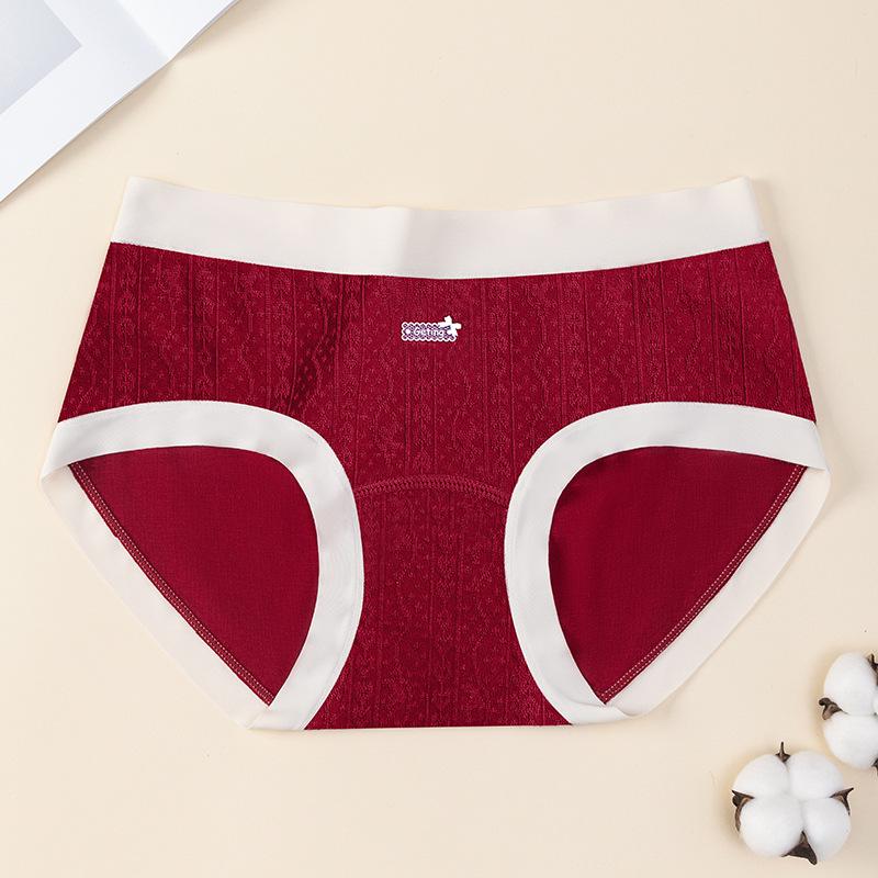 Ladies Spring and Autumn Pure Cotton 10A Antibacterial Extension Crotch This Year Festive Underwear
