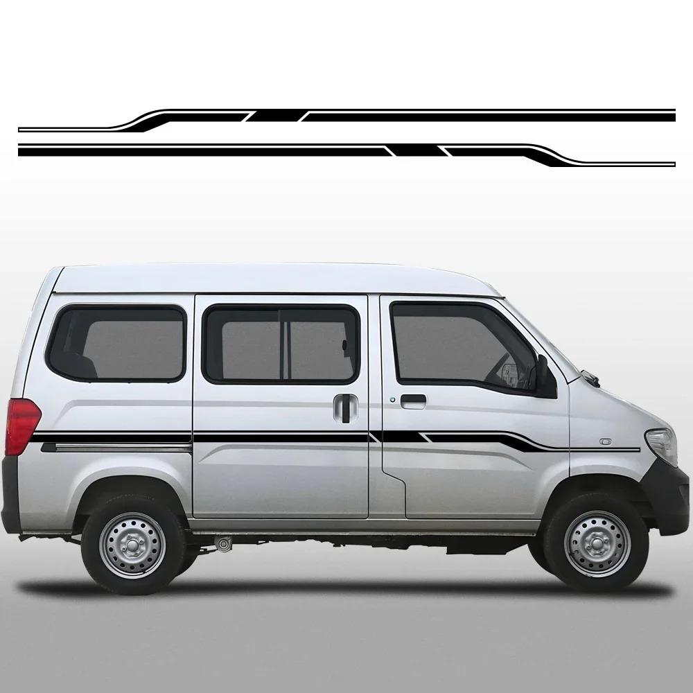 Car Body Side Skirts Long Striped Stickers For Volkswagen VW Transporter T4 T5 T6 Van Camper Car Decoration Stickers Accessories