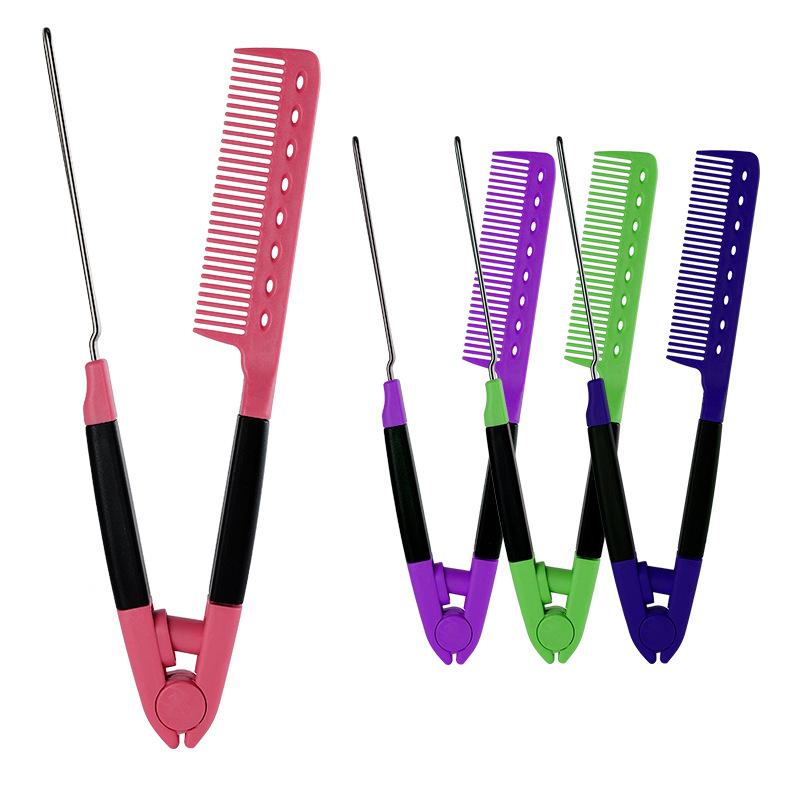 Flat Comb Straightening Comb Salon Hair Brush Combs Hairdressing Styling Hair Straightener V-Shaped Straight Comb Straightener