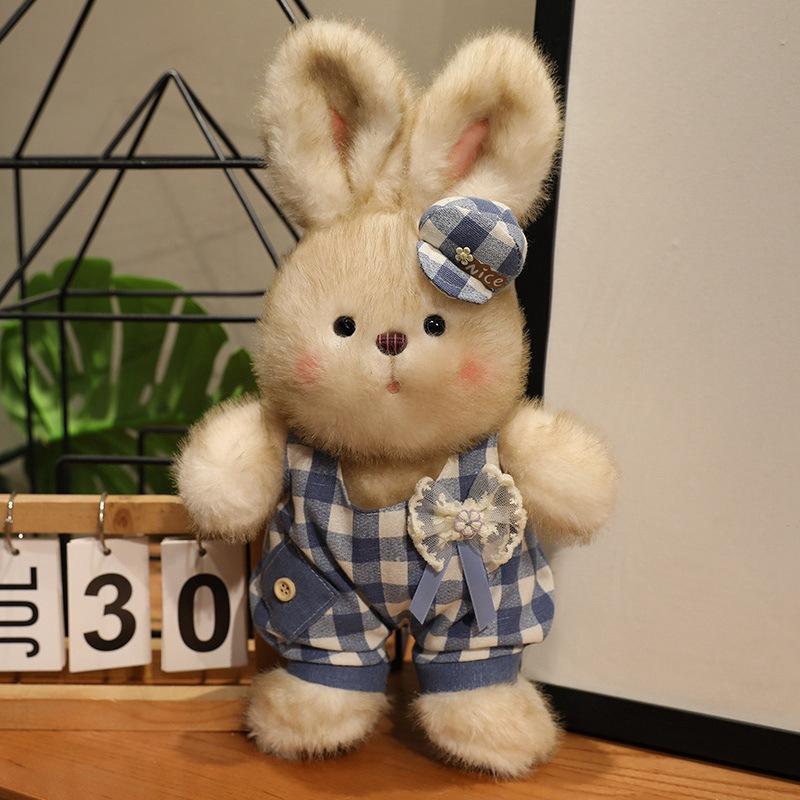 Cute Fashion Bunny Plush Toy Creative Fluffy Rabbit Doll Stuffed Animal Birthday Gift for Kids Girls