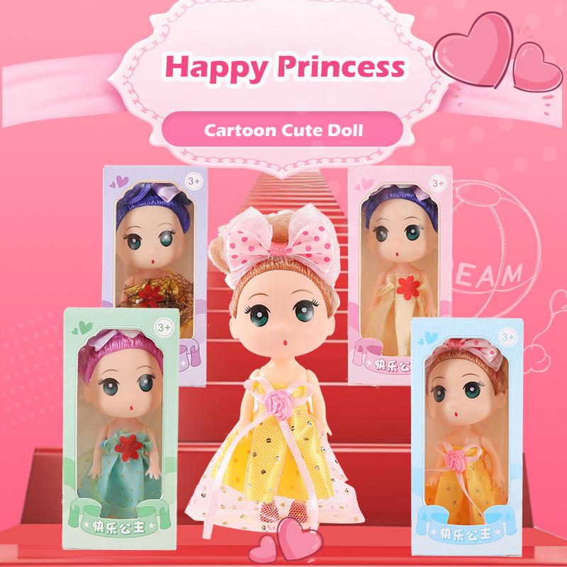 Fun Mini Princess Dolls Cartoon Cute Confused Wedding Dress Doll Toys Dollhouse Girls Princess Toy Kids Birthday Christmas Gifts
