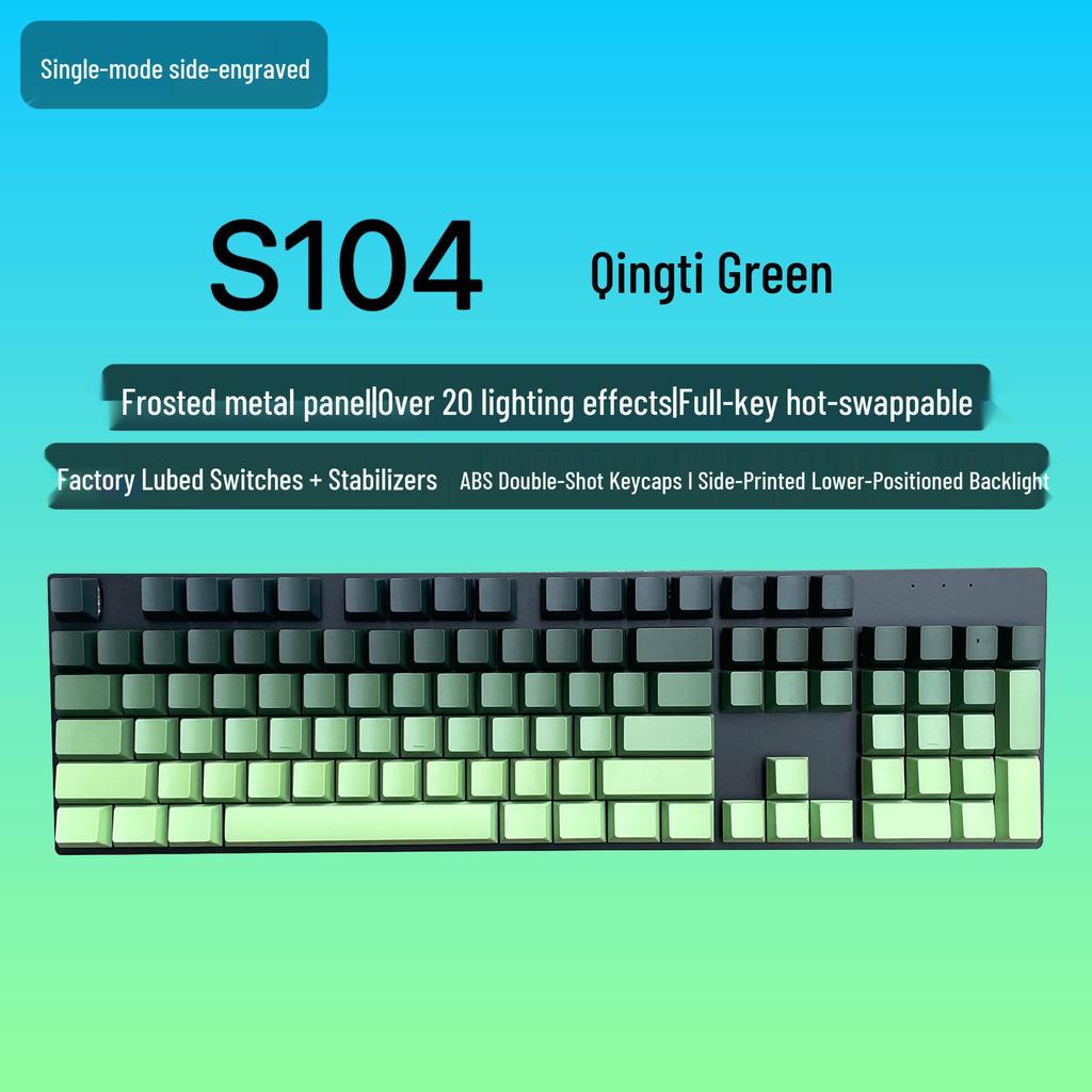 S104 Hot-Swappable Wired Mechanical Keyboard - Blue/Brown Switch, Perfect for Men & Women Gamers