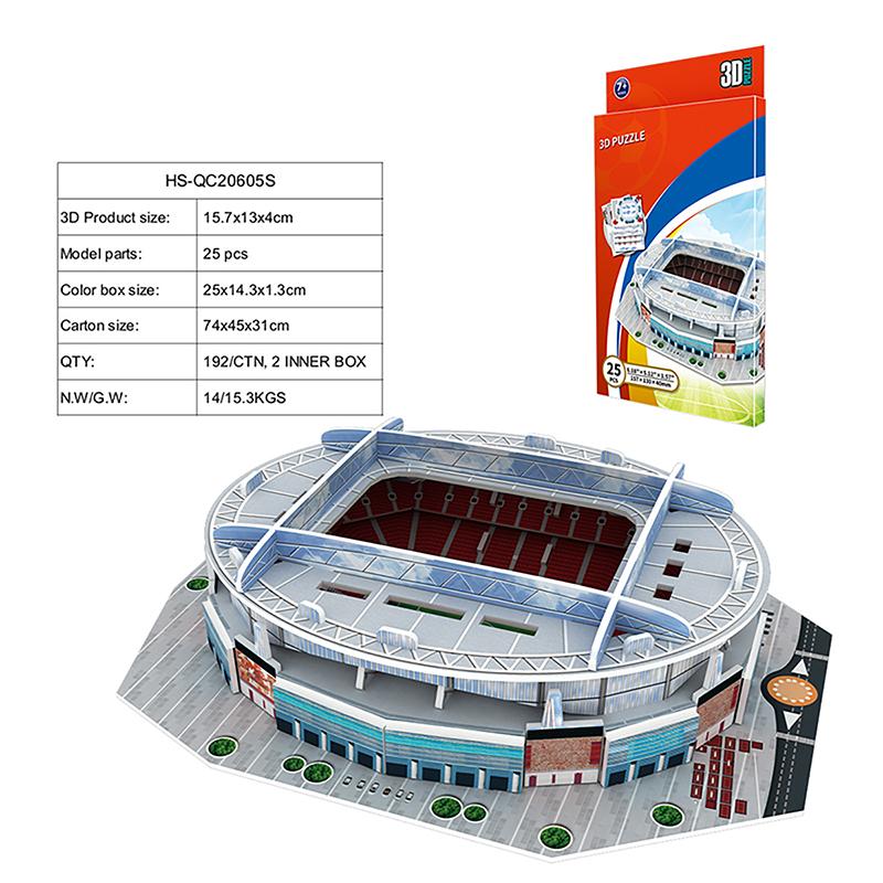 Creative DIY 3D Paper Puzzle Football Field Stadium Assembled Model Educational Toys Jigsaw Puzzle For Kids Fans Gifts