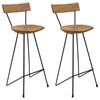 Day and Night - Day and Night Kitchen Stools 2 Pcs Solid Teak Wood