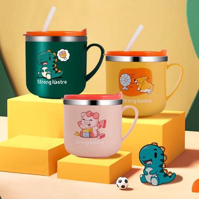 Leak-Proof Kids' Drinking Cup with Straw - Cute & Fun, Anti-Fall, Direct Drink Lid for Milk or Water