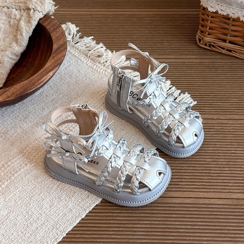 Girls Sports Sandals New Summer Fashion Open-toed Children's Shoes Little Girl Princess Roman Shoes Soft Sole