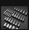 Professional 34pcs Torx Bit Socket & E-Torx Star Socket Set 1/4" 3/8" 1/2" Drive Male Female E-torx Bits Handheld Tool with Case